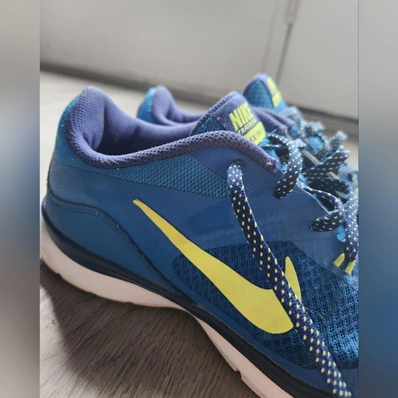 NIKE FLEX TRAINER 5 WOMAN SIZE 8 running shoes blue and green - Picture 3 of 9